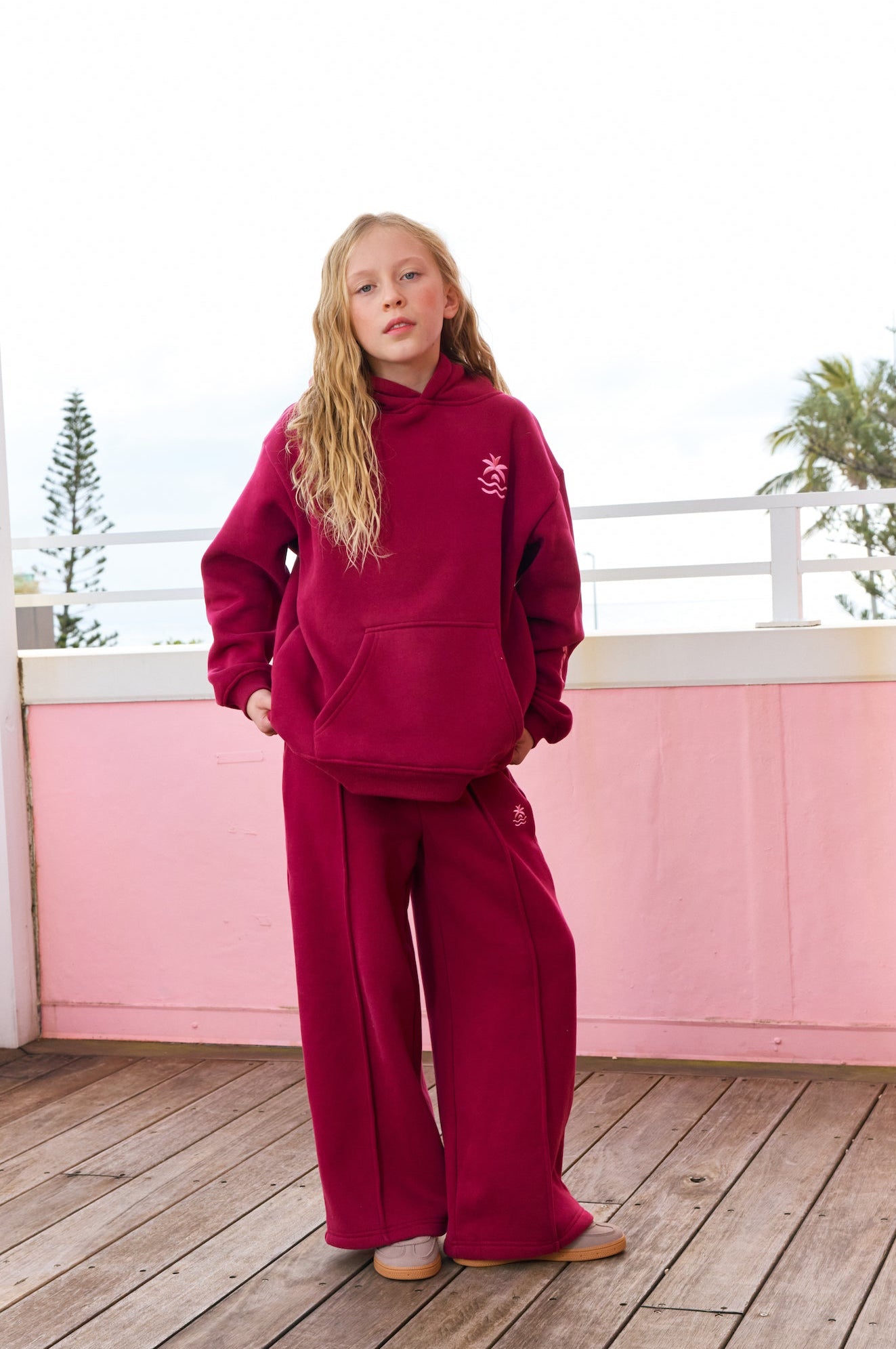 The Bowie Track Pants - Cherry
